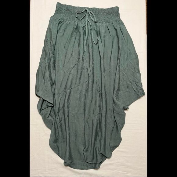 Sage Green Asymmetrical Maxi Skirt - Picture 1 of 3